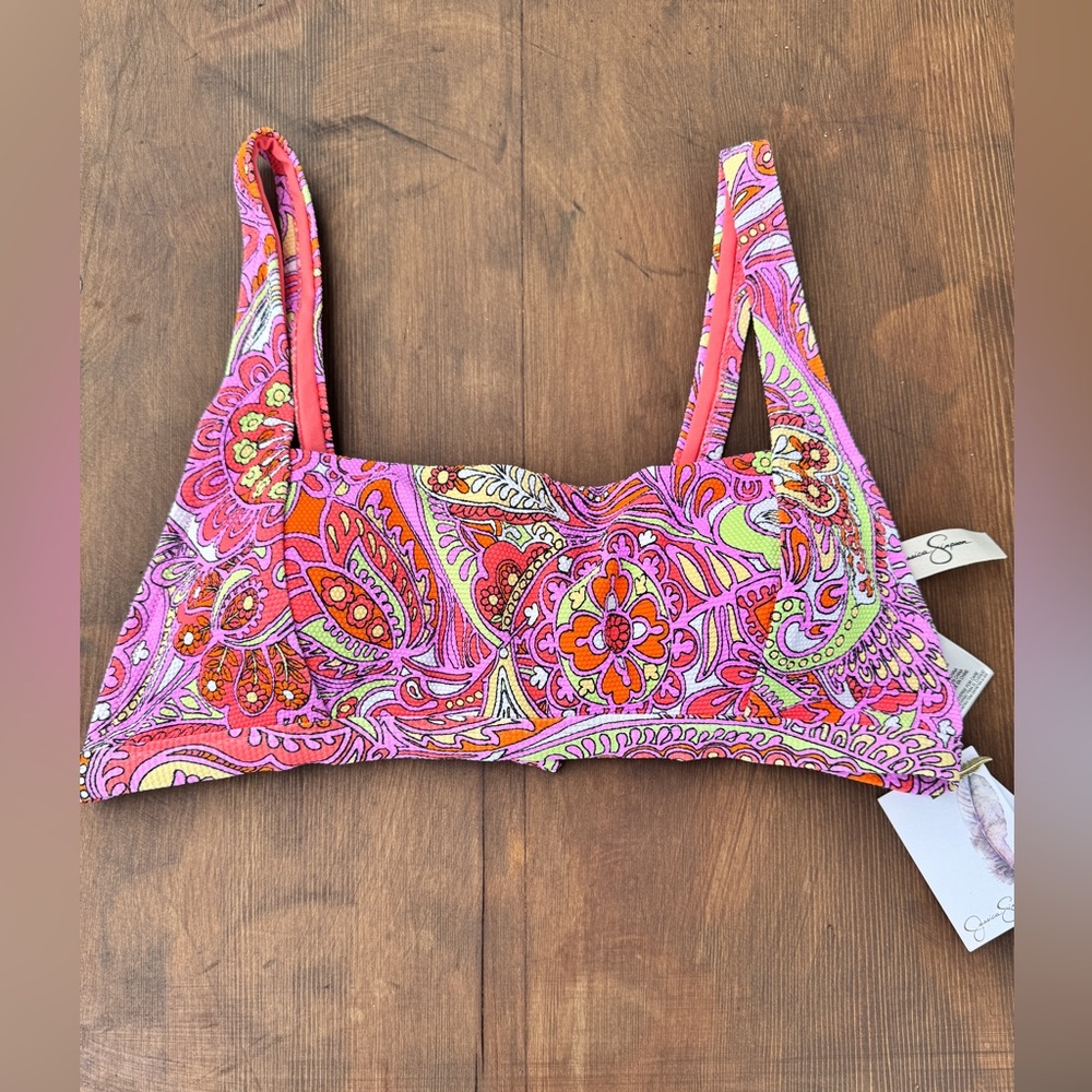 Jessica Simpson Large Padded Colorful Bikini Top NWT